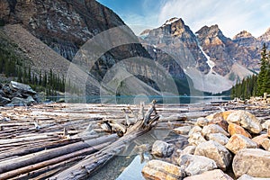 Sunrise over Moraine Lake, Banff National Park, Alberta, Canada