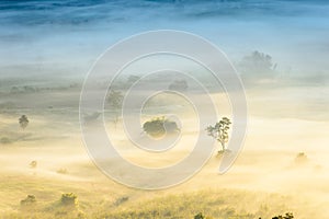 The sunrise over mountain