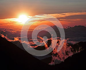 Sunrise over the mountains