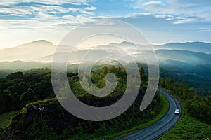 Sunrise over the mountains at Doi Inthanon