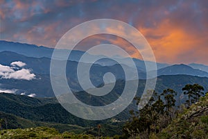 Sunrise over the mountains of the Sierra Nevada de Santa Marta photo