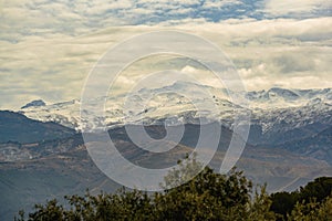 Sunrise over the mountains of the Sierra Nevada in Spain