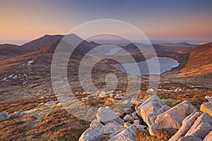 Sunrise over the Mourne Mountains in Northern Ireland