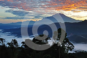 Sunrise over Mt. Kinabalu photo