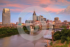 Sunrise over Nashville Tennessee Skyline