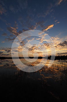 Sunrise over Nine Mile Pond in Everglades National Park, Florida.