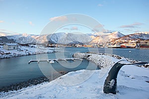 Sunrise Over Norwegian Coastal Express Town