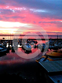 Sunrise over the ocean in Hervey Bay Queensland Australia