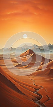Sunrise Over Orange Desert: A Stunning Artgerm Inspired Landscape