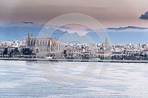 Sunrise over Palma bay from Queen Elizabeth.