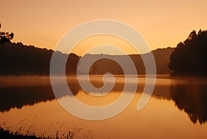 Sunrise over Pangung lake in Maehongsorn, Thailand