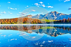 Sunrise Over Patricia Lake in Jasper National Park photo