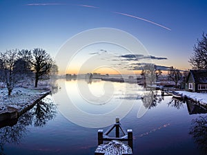 Sunrise over Penningsveer in the Netherlands