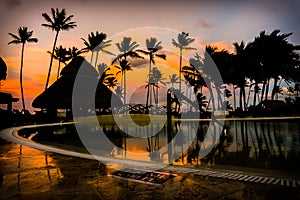 Sunrise Over the Pool in a Caribbean Paradise