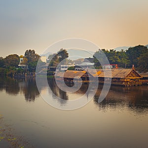 Sunrise over the river Kwai, Kanchanaburi, Thailand