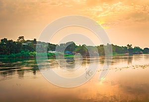 Sunrise over the river Kwai, Kanchanaburi, Thailand