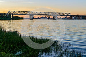 Sunrise over the river. River Don. Rostov region.