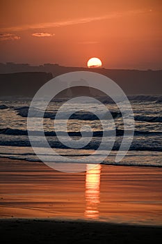 sunrise over the sea on the beach