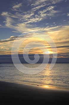 Sunrise over sea, Bibione, Italy photo