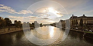 Sunrise over the Seine river, Paris