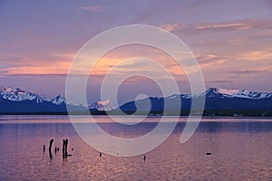 Sunrise in Puerto Natales, Patagonia, Chile photo