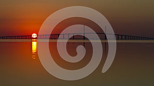 Sunrise over the Skyway Bridge