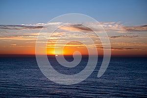 Sunrise over the Southern Ocean from Bird Rock Lookout, Torquay, Victoria, Australia