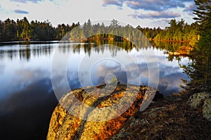 Sunrise Over Springhill Pond In The Adirondack Mountains Of New