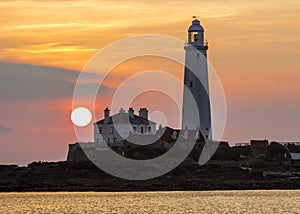 Sunrise over St Marys Lighthouse photo