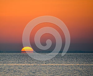 Sunrise over Tampa Bay in Saint Peterburg, Florida.