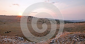 Sunrise over Teacup Canyon / Bowl on Sykes Ridge in the Pryor Mountains on the Wyoming Montana border - USA