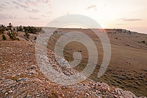 Sunrise over Teacup Canyon / Bowl on Sykes Ridge in the Pryor Mountains on the Wyoming Montana border - USA