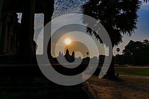 Sunrise over ancient Temple Angkor Wat, Siem Reap, Cambodia.