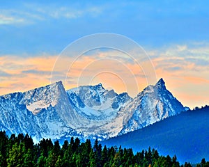 Sunrise Trapper Peak, Bitterroot Mountains Montana. photo