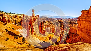 Sunrise over the Vermilion colored Pinnacles, Hoodoos and Amphitheaters along the Navajo Loop Trail in Bryce Canyon National Park