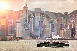 Sunrise Over Victoria Harbour in Hong Kong