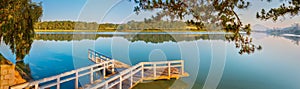 Sunrise over Xuan Huong Lake, Dalat, Vietnam. Panorama