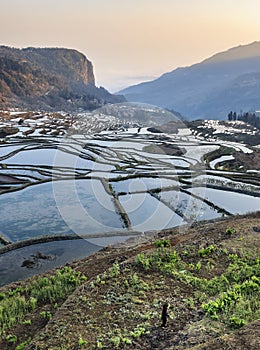 Sunrise over YuanYang rice terraces in Yunnan, China, one of the latest UNESCO World Heritage Sites