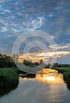 Sunrise at Paar river in Bavaria