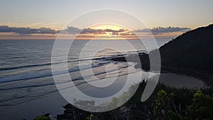 Sunrise Pacific Ocean Coolum Beach looking at First Bay