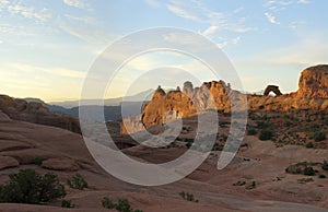 Sunrise Panorama of Delicate Arch, Arches National Park