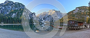 Sunrise panorama at Lago di Braies