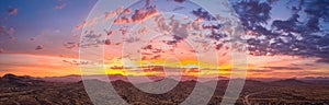 Sunrise panorama over the sonoran desert photo