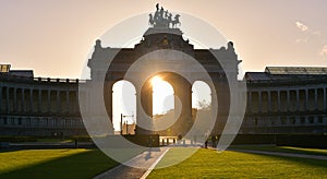 Sunrise in Parc du Cinquantenaire, an amazing park from the biggest city Belgium