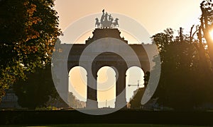 Sunrise in Parc du Cinquantenaire, an amazing park from the biggest city Belgium