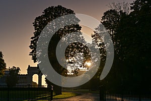 Sunrise in Parc du Cinquantenaire, an amazing park from the biggest city Belgium