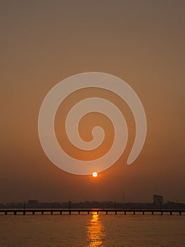 Sunrise at Pattaya Sea Bridge