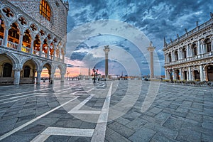 Sunrise at the Piazzetta San Marco and the Palazza Ducale