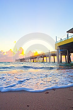 Sunrise at the pier in Dania Beach Florida