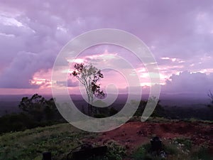 Sunrise pinksky landscape